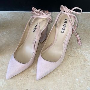 Guess GWBRITA Laced Up Block Pink Suede Shoes 7M